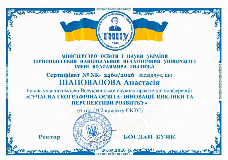 29 травня 2026 року на базі Тернопільського національного педагогічного університету імені Володимира Гнатюка відбулася Всеукраї…